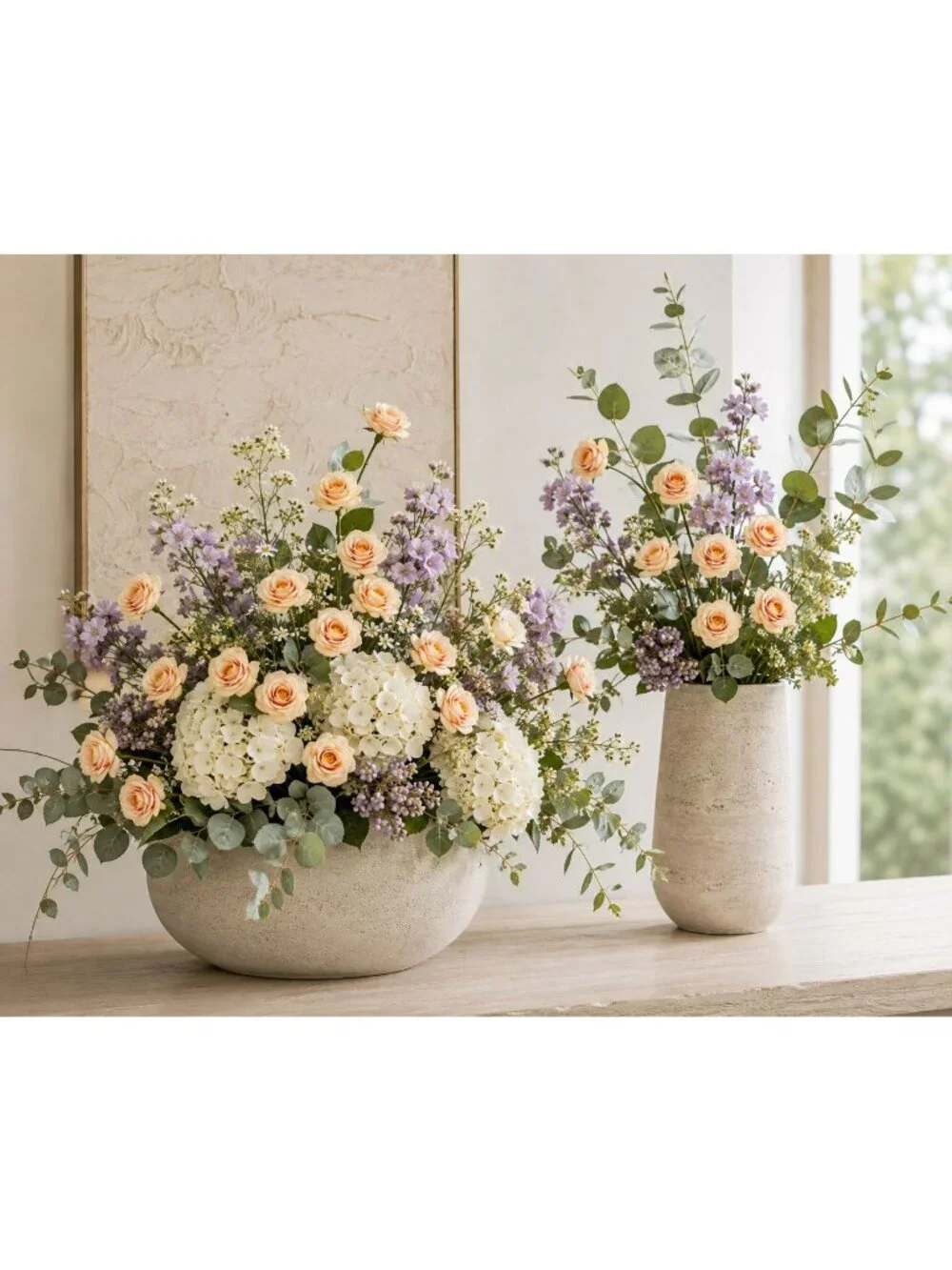 Peach Apricot Mini Spray Roses, Artificial Rose Stems, Small Faux Flowers for Wr